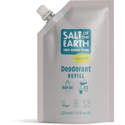 Salt Of the Earth – Nachfüllbeutel für natürlichen Deo-Roller, 3 Anwendungen – Ohne Duft – Vegan, langanhaltender Schutz, Leaping Bunny zertifiziert, hergestellt im Vereinigten Königreich – 225 ml Salt Of the Earth – Nachfüllbeutel für natürlichen Deo-Roller, 3 Anwendungen – Ohne Duft – Vegan, langanhaltender Schutz, Leaping Bunny zertifiziert, hergestellt im Vereinigten Königreich – 225 ml