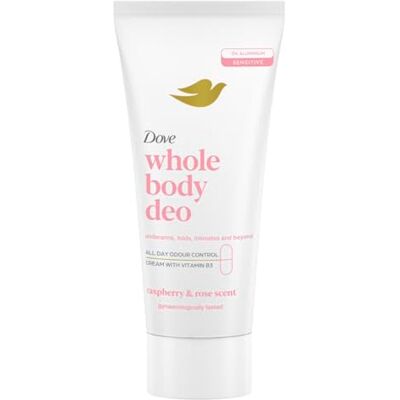 Dove Deodorant Creme Whole Body Deo 75ml, Ganzkörper-Deodorant, Himbeer- und Rosenduft, Geruchsschutz bis zu 72 Stunden, Dermatologisch getestet, Gynäkologisch getestet Dove Deodorant Creme Whole Body Deo 75ml, Ganzkörper-Deodorant, Himbeer- und Rosenduft, Geruchsschutz bis zu 72 Stunden, Dermatologisch getestet, Gynäkologisch getestet