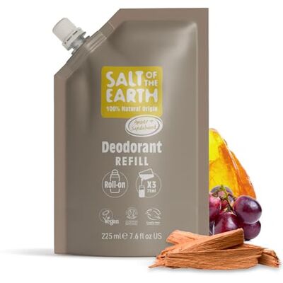 Salt Of the Earth – Nachfüllbeutel für natürlichen Deo-Roller, 3 Anwendungen – Amber & Sandelholz – Vegan, langanhaltender Schutz, hergestellt im Vereinigten Königreich – 225ml Salt Of the Earth – Nachfüllbeutel für natürlichen Deo-Roller, 3 Anwendungen – Amber & Sandelholz – Vegan, langanhaltender Schutz, hergestellt im Vereinigten Königreich – 225ml
