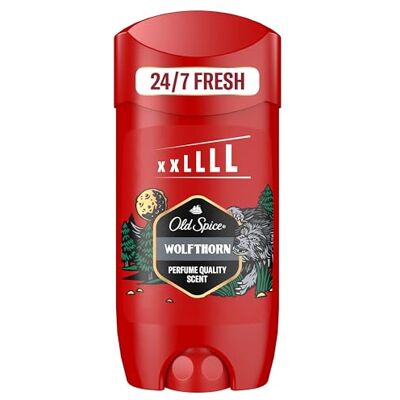 Old Spice Wolfthorn Deostick für Männer 85 ml, 24/7 Frisch bei täglicher Anwendung, lang anhaltender Duft in Parfümqualität, Schutz vor Gerüchen, 0% Aluminiumsalze, unsichtbar auf Schwarz und Weiß Old Spice Wolfthorn Deostick für Männer 85 ml, 24/7 Frisch bei täglicher Anwendung, lang anhaltender Duft in Parfümqualität, Schutz vor Gerüchen, 0% Aluminiumsalze, unsichtbar auf Schwarz und Weiß