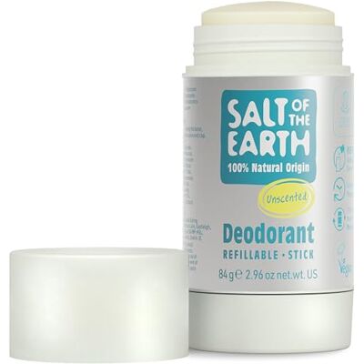 Salt Of the Earth Natürliches Deodorant-Stick, ohne Duftstoffe – vegan, nachfüllbar, Leaping Bunny-zertifiziert, hergestellt in Großbritannien – 84g Salt Of the Earth Natürliches Deodorant-Stick, ohne Duftstoffe – vegan, nachfüllbar, Leaping Bunny-zertifiziert, hergestellt in Großbritannien – 84g