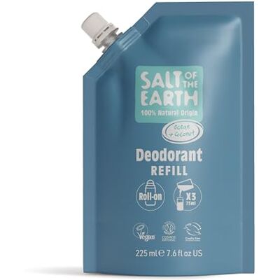 Salt Of the Earth – Nachfüllbeutel für natürlichen Deo-Roller, 3 Anwendungen – Ozean & Kokosnuss – Vegan, langanhaltender Schutz, hergestellt im Vereinigten Königreich – 225ml Salt Of the Earth – Nachfüllbeutel für natürlichen Deo-Roller, 3 Anwendungen – Ozean & Kokosnuss – Vegan, langanhaltender Schutz, hergestellt im Vereinigten Königreich – 225ml