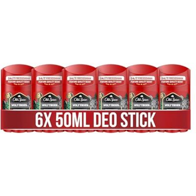 Old Spice Wolfthorn Deostick für Männer, 6x50 ml, 24/7 Frisch bei täglicher Anwendung, langanhaltender Duft in Parfumqualität, Schutz vor Gerüchen, Ohne Aluminiumsalze, unsichtbar auf Schwarz und Weiß Old Spice Wolfthorn Deostick für Männer, 6x50 ml, 24/7 Frisch bei täglicher Anwendung, langanhaltender Duft in Parfumqualität, Schutz vor Gerüchen, Ohne Aluminiumsalze, unsichtbar auf Schwarz und Weiß