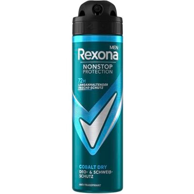 Rexona 6x Men Nonstop Protection Deospray Cobalt Dry Anti Transpirant mit 72 Stunden Schutz vor Schweiß und Körpergeruch 150 ml Rexona 6x Men Nonstop Protection Deospray Cobalt Dry Anti Transpirant mit 72 Stunden Schutz vor Schweiß und Körpergeruch 150 ml