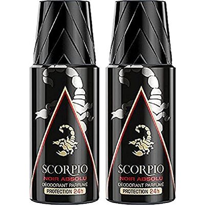 Scorpio Deodorant für Herren, Schwarz, Zerstäuber, 150 ml, 2 Stück Scorpio Deodorant für Herren, Schwarz, Zerstäuber, 150 ml, 2 Stück