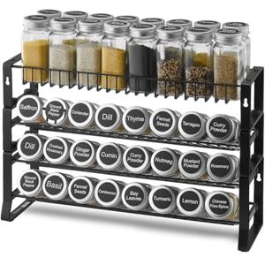 VEVOR abnehmbares Gewürzregal 4-stöckiger Gewürzhalter Organizer, stapelbarer Gewürzständer (401 x 116 x 271 mm), Küchenaufbewahrung für Arbeitsplatte, Küchen-Vorratsschrank, Speisekammer Schwarz VEVOR abnehmbares Gewürzregal 4-stöckiger Gewürzhalter Organizer, stapelbarer Gewürzständer (401 x 116 x 271 mm), Küchenaufbewahrung für Arbeitsplatte, Küchen-Vorratsschrank, Speisekammer Schwarz