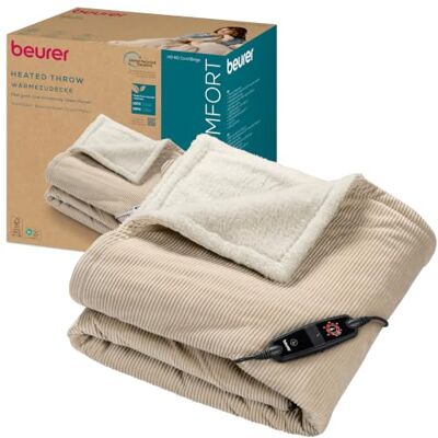 Beurer HD 80 Cord beige Heizdecke, kuschelige Wärmedecke mit 6 Temperaturstufen, recycelte Materialien, mit Abschaltautomatik und Sicherheitssystem, Kuscheldecke aus trendigem, weichem Cord-Stoff Beurer HD 80 Cord beige Heizdecke, kuschelige Wärmedecke mit 6 Temperaturstufen, recycelte Materialien, mit Abschaltautomatik und Sicherheitssystem, Kuscheldecke aus trendigem, weichem Cord-Stoff
