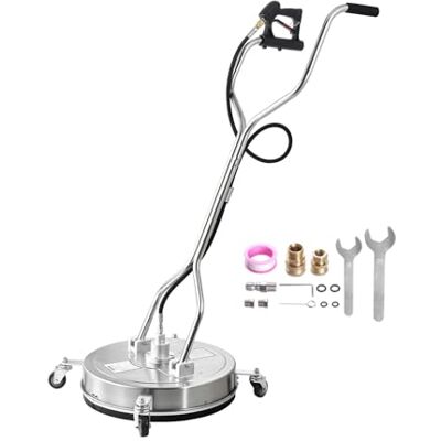 VEVOR 535 mm Hochdruckreiniger-Oberflächenreiniger, Flächenreiniger aus Edelstahl auf Rädern, 275 Bar max. 0,95 cm Anschlussstück, Doppelgriff, 2 Düsen, Spray für Betonterrasse VEVOR 535 mm Hochdruckreiniger-Oberflächenreiniger, Flächenreiniger aus Edelstahl auf Rädern, 275 Bar max. 0,95 cm Anschlussstück, Doppelgriff, 2 Düsen, Spray für Betonterrasse