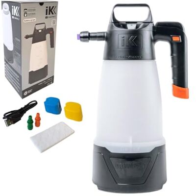 IK eFoam Pro 2 – Akku-Schaumsprüher – 3 Schaumarten – USB-C-Ladung – Druck 2–3 bar – 2 Betriebsmodi (Akku/Manuell) – LED-Ladeanzeige – Detailing – Transparenter Behälter, bunt IK eFoam Pro 2 – Akku-Schaumsprüher – 3 Schaumarten – USB-C-Ladung – Druck 2–3 bar – 2 Betriebsmodi (Akku/Manuell) – LED-Ladeanzeige – Detailing – Transparenter Behälter, bunt