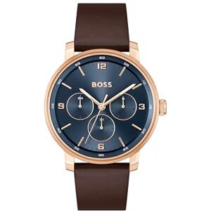 Boss Multi Zifferblatt Quarz Uhr für Herren Kollektion Contender mit Braunes Lederarmband 1514126 Boss Multi Zifferblatt Quarz Uhr für Herren Kollektion Contender mit Braunes Lederarmband 1514126