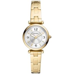 Fossil Damenuhr Carlie, Quarzwerk, 28mm Gold Edelstahlgehäuse mit Edelstahlarmband, ES5203 Fossil Damenuhr Carlie, Quarzwerk, 28mm Gold Edelstahlgehäuse mit Edelstahlarmband, ES5203