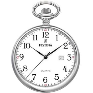 Festina Taschenuhr Herren mit Kette Edelstahl 316L Quarzwerk Kalender Klassisch, Vintage und Elegant F2019/1 Festina Taschenuhr Herren mit Kette Edelstahl 316L Quarzwerk Kalender Klassisch, Vintage und Elegant F2019/1