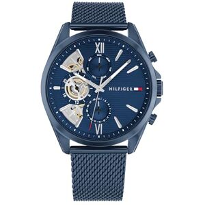 Tommy Hilfiger Multi Zifferblatt Quarz Uhr für Herren mit Blaues Edelstahl-Mesh-Gliederarmband 1710648 Tommy Hilfiger Multi Zifferblatt Quarz Uhr für Herren mit Blaues Edelstahl-Mesh-Gliederarmband 1710648