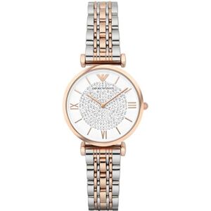 Giorgio Armani Uhr für Damen , Zweizeiger Uhrwerk, 32mm Rose Gold Edelstahlgehäuse mit Edelstahlarmband, AR1926 Giorgio Armani Uhr für Damen , Zweizeiger Uhrwerk, 32mm Rose Gold Edelstahlgehäuse mit Edelstahlarmband, AR1926