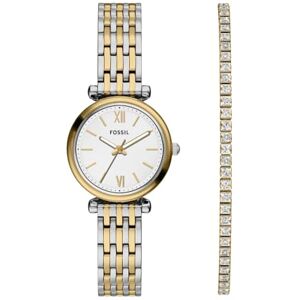 Fossil Carlie Damen 28MM Zweifarbige Edelstahluhr, ES5450SET Fossil Carlie Damen 28MM Zweifarbige Edelstahluhr, ES5450SET