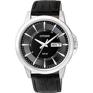 Citizen Herren Analog Quarz Uhr mit Leder Armband BF2011-01EE, Schwarz Citizen Herren Analog Quarz Uhr mit Leder Armband BF2011-01EE, Schwarz
