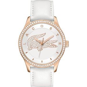 Lacoste Analog Quarzuhr für Damen mit Weisses Lederarmband 2000821, Silber und Weiß Lacoste Analog Quarzuhr für Damen mit Weisses Lederarmband 2000821, Silber und Weiß