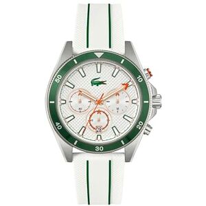 Lacoste Chronograph Quarz Uhr für Herren Kollektion MAINSAIL mit Weisses Silikonarmband 2011362 Lacoste Chronograph Quarz Uhr für Herren Kollektion MAINSAIL mit Weisses Silikonarmband 2011362