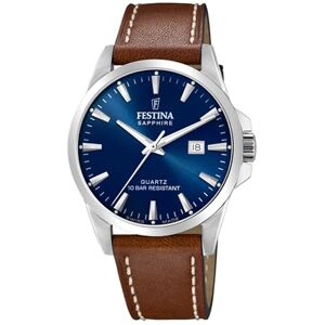 Festina Swiss Made Herrenuhr Analog Leder Braun Quarz Datum Saphirglas, Wasserdicht 10 ATM Elegant F20025/3 Classic Leather Festina Swiss Made Herrenuhr Analog Leder Braun Quarz Datum Saphirglas, Wasserdicht 10 ATM Elegant F20025/3 Classic Leather