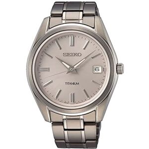 Seiko Herren-Uhr Quarz Titan mit Edelstahlband SUR369P1, Weiß Seiko Herren-Uhr Quarz Titan mit Edelstahlband SUR369P1, Weiß