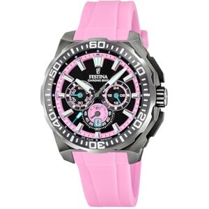 Festina Herrenuhr Analog Kautschuk Rosa Quarzwerk Chronograph Datum Gehärtetes Mineralglas Wasserdicht 20 ATM F20725/2 Chrono Bike Festina Herrenuhr Analog Kautschuk Rosa Quarzwerk Chronograph Datum Gehärtetes Mineralglas Wasserdicht 20 ATM F20725/2 Chrono Bike