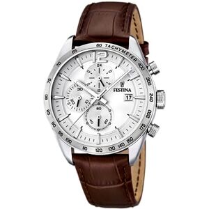 Festina Herren Uhr Analog mit Braunem Lederarmband Quarzwerk Chronograph Kalender Mineralglas mit hoher Widerstandsfähigkeit Wasserdicht bis 5 ATM Elegant F16760/1 Timeless Chronograph Festina Herren Uhr Analog mit Braunem Lederarmband Quarzwerk Chronograph Kalender Mineralglas mit hoher Widerstandsfähigkeit Wasserdicht bis 5 ATM Elegant F16760/1 Timeless Chronograph