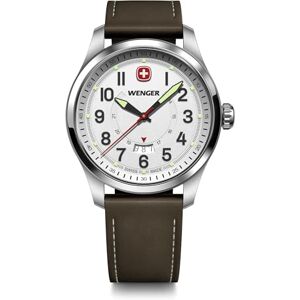 WENGER Herren Armbanduhr Terragraph, Ø 43 mm, Swiss Made, Analog Quarz, Wasserdicht bis 100 m, Leder-Armband, Weiß/Braun, 01.0541.120 WENGER Herren Armbanduhr Terragraph, Ø 43 mm, Swiss Made, Analog Quarz, Wasserdicht bis 100 m, Leder-Armband, Weiß/Braun, 01.0541.120