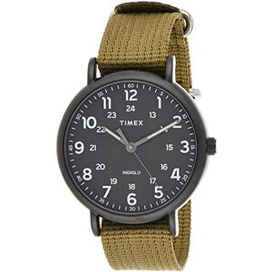 Timex Weekender 43mm Quarzuhr mit schwarzem Zifferblatt und olivgrünem ArmbandTW2U68200 Timex Weekender 43mm Quarzuhr mit schwarzem Zifferblatt und olivgrünem ArmbandTW2U68200