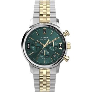 Timex TW2W60000 Marlin Herren-Chronograph, Tachymeter, 40 mm, zweifarbiges Edelstahlarmband und grünes Zifferblatt Timex TW2W60000 Marlin Herren-Chronograph, Tachymeter, 40 mm, zweifarbiges Edelstahlarmband und grünes Zifferblatt