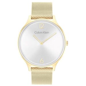 Calvin Analog Quarzuhr für Damen Kollektion Timeless MESH 38MM mit Goldfarben Edelstahl-Mesh-Gliederarmband 25200003 Calvin Analog Quarzuhr für Damen Kollektion Timeless MESH 38MM mit Goldfarben Edelstahl-Mesh-Gliederarmband 25200003