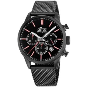 Lotus Herren Analog Uhr Edelstahl 316L Schwarz Quarz Chronograph Kalender Mineralglas 5 ATM Wasserdicht Casual 18700/1 Chrono Lotus Herren Analog Uhr Edelstahl 316L Schwarz Quarz Chronograph Kalender Mineralglas 5 ATM Wasserdicht Casual 18700/1 Chrono