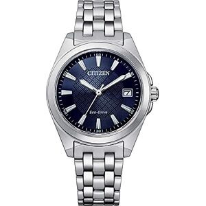Citizen Sports Eco Drive Damen Armbanduhr aus Edelstahl in der Farbe Silber-Blau 33,5mm, Wasserdichtigkeit: 10 Bar, EO1210-83L Citizen Sports Eco Drive Damen Armbanduhr aus Edelstahl in der Farbe Silber-Blau 33,5mm, Wasserdichtigkeit: 10 Bar, EO1210-83L