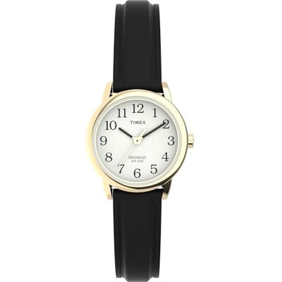 Timex Easy Reader Damen-Armbanduhr, 25 mm, schwarzes Lederarmband Timex Easy Reader Damen-Armbanduhr, 25 mm, schwarzes Lederarmband