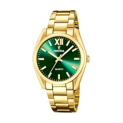 Festina Damen Uhr Analog Edelstahl 316L Gold Quarzwerk Mineralglas hochresistent 5 ATM wasserdicht F20640/9 Boyfriend Collection Festina Damen Uhr Analog Edelstahl 316L Gold Quarzwerk Mineralglas hochresistent 5 ATM wasserdicht F20640/9 Boyfriend Collection