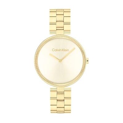 Calvin Analog Quarzuhr für Damen Kollektion Gleam mit Edelstahlarmbänder, Gold Calvin Analog Quarzuhr für Damen Kollektion Gleam mit Edelstahlarmbänder, Gold