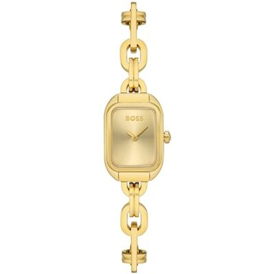 Boss Zwei-Zeiger-Quarzwerk-Uhr für Damen Kollektion Hailey mit Hellem Gelbgold Edelstahlarmband – Erhältlich mit Goldenem oder Schwarzem Zifferblatt Boss Zwei-Zeiger-Quarzwerk-Uhr für Damen Kollektion Hailey mit Hellem Gelbgold Edelstahlarmband – Erhältlich mit Goldenem oder Schwarzem Zifferblatt