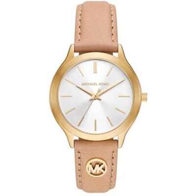 Michael Kors Orologio Slim Runway da Donna, movimento al quarzo a TRE lancette da 38 mm Con cinturino in Pelle Michael Kors Orologio Slim Runway da Donna, movimento al quarzo a TRE lancette da 38 mm Con cinturino in Pelle
