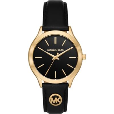 Michael Kors Orologio Slim Runway da Donna, movimento al quarzo a TRE lancette da 38 mm Con cinturino in Pelle Michael Kors Orologio Slim Runway da Donna, movimento al quarzo a TRE lancette da 38 mm Con cinturino in Pelle