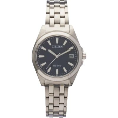 Citizen Eco-Drive Damenuhr Edelstahl, Blau, 33.5 mm, EO1210-83L Eco-Drive Solar, Keine Batterie Nötig, Saphirglas, 10 bar Wasserdicht, 180 Tage Gangreserve, Datum, Edelstahlband Citizen Eco-Drive Damenuhr Edelstahl, Blau, 33.5 mm, EO1210-83L Eco-Drive Solar, Keine Batterie Nötig, Saphirglas, 10 bar Wasserdicht, 180 Tage Gangreserve, Datum, Edelstahlband