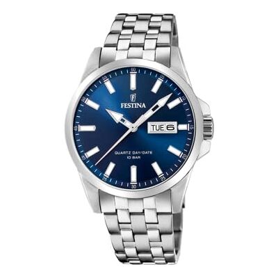 Festina Herrenuhr Analog aus Edelstahl 316l Silberfarben Festina Herrenuhr Analog aus Edelstahl 316l Silberfarben