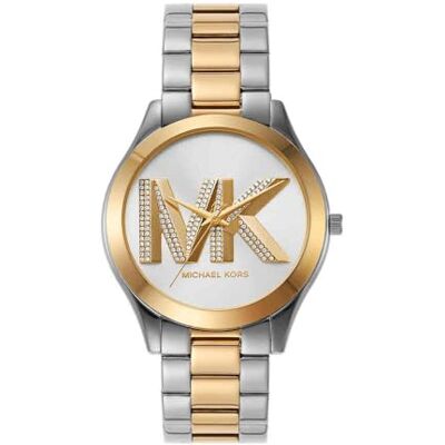 Michael Kors Slim Runway Watch für Damen, 42mm Quarz-Dreizeigerwerk mit Edelstahlarmband Michael Kors Slim Runway Watch für Damen, 42mm Quarz-Dreizeigerwerk mit Edelstahlarmband