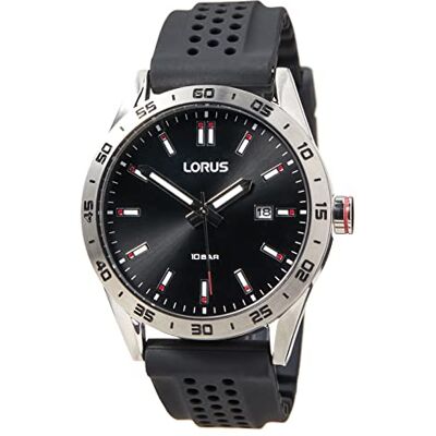 Lorus Herren-Uhr Quarz Edelstahl mit Silikonband RH965NX9 Lorus Herren-Uhr Quarz Edelstahl mit Silikonband RH965NX9