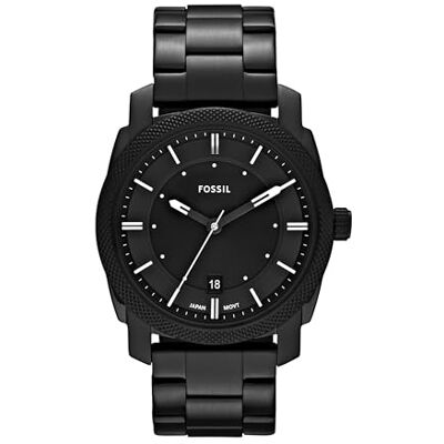Fossil Machine Watch für Herren, Quarz-Dreizeiger-Datumswerk mit Edelstahl- oder Lederarmband Fossil Machine Watch für Herren, Quarz-Dreizeiger-Datumswerk mit Edelstahl- oder Lederarmband