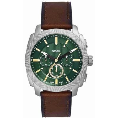 Fossil New Machine Herrenuhr, 44mm Quarz-Chronographenwerk mit Edelstahl- oder Lederarmband Fossil New Machine Herrenuhr, 44mm Quarz-Chronographenwerk mit Edelstahl- oder Lederarmband