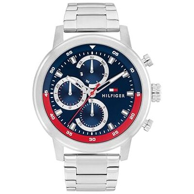 Tommy Hilfiger Multi Zifferblatt Quarz Uhr für Herren mit Silbernes Edelstahlarmband 1792179 Tommy Hilfiger Multi Zifferblatt Quarz Uhr für Herren mit Silbernes Edelstahlarmband 1792179