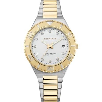 BERING Damen Quarz Uhr Armbanduhr 36 mm Edelstahlgehäuse und Zifferblatt Edelstahlband mit Edelstahlelementen 10 ATM 18936 BERING Damen Quarz Uhr Armbanduhr 36 mm Edelstahlgehäuse und Zifferblatt Edelstahlband mit Edelstahlelementen 10 ATM 18936