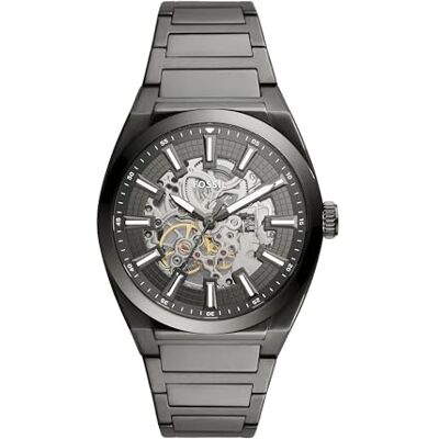 Fossil Everett Uhr für Herren, Automatik-Dreizeigerwerk mit Edelstahl- oder Lederarmband Fossil Everett Uhr für Herren, Automatik-Dreizeigerwerk mit Edelstahl- oder Lederarmband