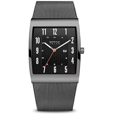 BERING Herren Solar Uhr Armbanduhr 33 mm Edelstahlgehäuse und Zifferblatt Milanaisearmband Saphierglas 3 ATM 16433 BERING Herren Solar Uhr Armbanduhr 33 mm Edelstahlgehäuse und Zifferblatt Milanaisearmband Saphierglas 3 ATM 16433