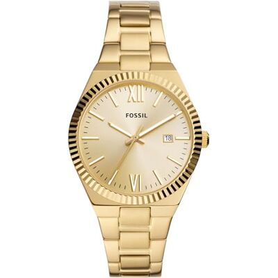 Fossil Scarlette Watch für Damen, 38mm Quarz-Dreizeiger-Datumswerk mit Edelstahlarmband Fossil Scarlette Watch für Damen, 38mm Quarz-Dreizeiger-Datumswerk mit Edelstahlarmband