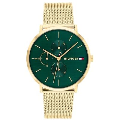 Tommy Hilfiger Damen Multifunktions-Quarz-Uhr 3 Hilfszifferblätter, Wasserdicht bis 3ATM mit Leder- oder Edelstahlarmband in Glieder- oder Mesh-Design Tommy Hilfiger Damen Multifunktions-Quarz-Uhr 3 Hilfszifferblätter, Wasserdicht bis 3ATM mit Leder- oder Edelstahlarmband in Glieder- oder Mesh-Design